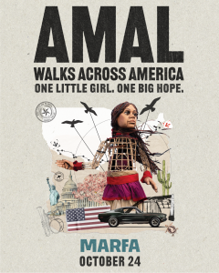 One little girl. One big hope. Little Amal will be visiting Marfa on October 24