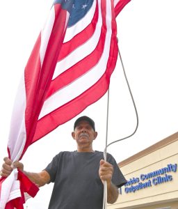 Local veteran shows unwavering devotion for US flag at Veteran’s Clinic